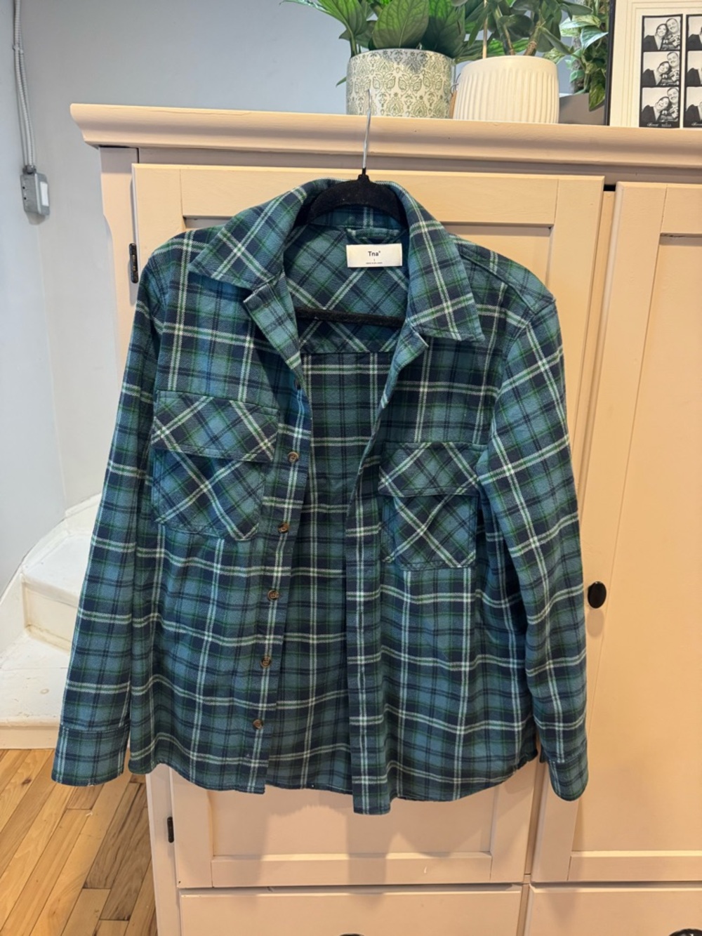 TNA Plaid Shirt Jacket - Teal, Navy & Green